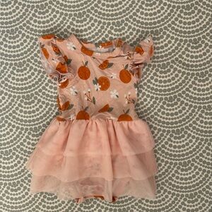 Charming Pink and Orange Kids Dress